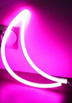 Neon LED verlichting 'halve maan' roze. USB of Batterijen, Huis en Inrichting, Lampen | Wandlampen, Ophalen of Verzenden, Nieuw