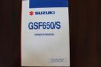 Suzuki GSF650 S 2006 / 2007 motorcycle owner's manual GSF, Motoren, Handleidingen en Instructieboekjes, Ophalen of Verzenden, Suzuki