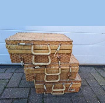 Een leuk rieten mandje met deksel beschikbaar voor biedingen
