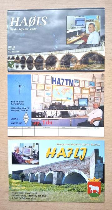 3 QSL kaarten Hongarije zendamateurs beschikbaar voor biedingen