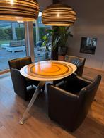 Vintage design eettafel(extra blad!), Huis en Inrichting, Tafels | Eettafels, Ophalen, 200 cm of meer, 50 tot 100 cm, Zo goed als nieuw