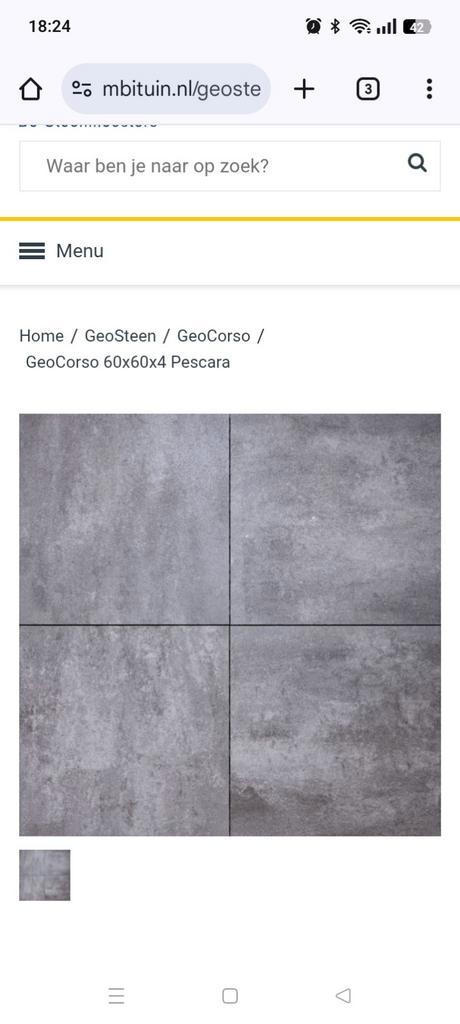 MBI Pescara 60x60x4 stenen - 19 stuks + 1 beschadigd, Tuin en Terras, Tegels en Klinkers, Nieuw, Terrastegels, Beton, 5 tot 10 m²