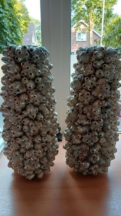 2 grote , zware vazen. Kleur goud/ brons glimmend., Huis en Inrichting, Woonaccessoires | Vazen, Zo goed als nieuw, Overige kleuren