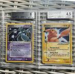 Pikachu Gold Star #104 & Mewtwo Gold Star #103, Ophalen of Verzenden, Zo goed als nieuw, Meerdere kaarten, Foil