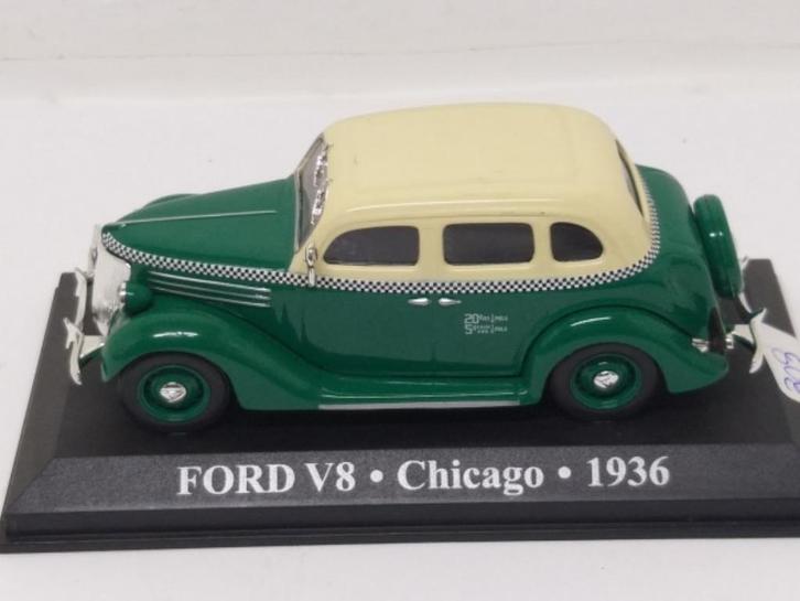 6028: Ford V8 - Chicago Taxi - 1936 - Atlas 1:43, Hobby en Vrije tijd, Modelauto's | 1:43, Nieuw, Auto, Overige merken, Ophalen of Verzenden