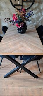 Visgraat Eettafel 160x80 PVC, Huis en Inrichting, Ophalen, 50 tot 100 cm, Zo goed als nieuw, 150 tot 200 cm