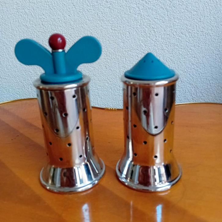 Alessi Peper en zout stel, inox 18/10, design, Italy, Huis en Inrichting, Keuken | Keukenbenodigdheden, Gebruikt, Ophalen of Verzenden