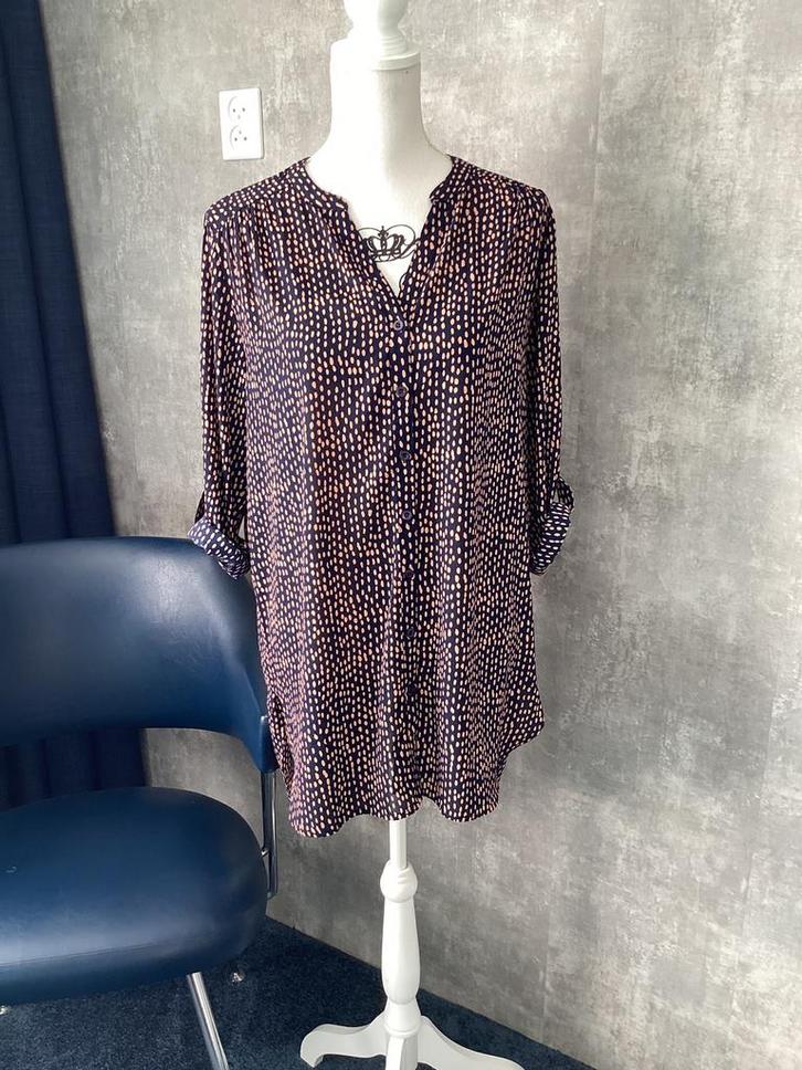 Lange donker blauwe blouse van Norah maat 38, Kleding | Dames, Blouses en Tunieken, Gedragen, Maat 38/40 (M), Blauw, Ophalen of Verzenden