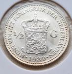 mooie 1/2 gulden 1929, Postzegels en Munten, Munten | Nederland, ½ gulden, Zilver, Koningin Wilhelmina, Ophalen of Verzenden