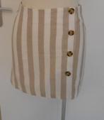 Primark gestreepte rok beige/wit mt 36/38, Kleding | Dames, Rokken, Beige, Zo goed als nieuw, Maat 36 (S), Boven de knie