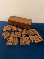 Vintage dominospel in houten kist | Handgemaakt | 1960-1980, Antiek en Kunst, Ophalen of Verzenden