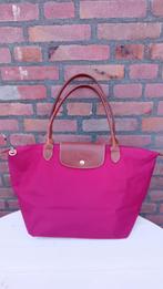 Longchamp Le Pliage "Shopping", fuchsia, lange hengsels, Verzenden, Gebruikt, Roze, Handtas