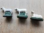 3 oude gipsen kerst schaapjes, Diversen, Kerst, Ophalen of Verzenden
