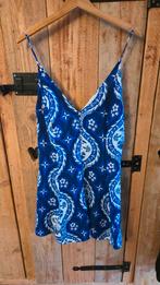 H&M strappy a-lijn jurk zomerjurk Blauw Wit - Maat L, H&M, Blauw, Maat 42/44 (L), Ophalen of Verzenden