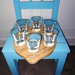 Fiorito Limoncello borrel glaasjes op serveerplateautje, Verzamelen, Glas en Borrelglaasjes, Ophalen, Zo goed als nieuw, Borrel- of Shotglas