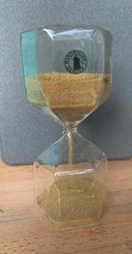 Grote Zandloper glas  gouden balletjes, Ophalen of Verzenden