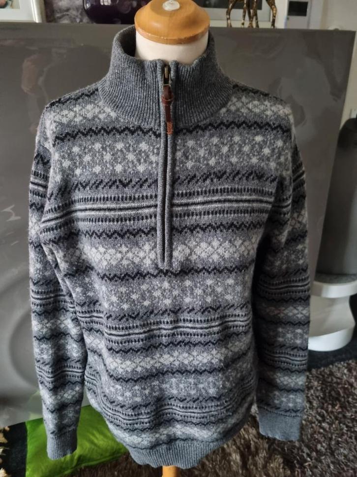 Gant lamswollen geritste trui, maat L, uitmuntende conditie., Kleding | Heren, Truien en Vesten, Zo goed als nieuw, Maat 52/54 (L)