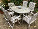 Teak Hout Tuinset met 6 Stoelen Allure, Ophalen, Gebruikt, Eettafel, 6 zitplaatsen