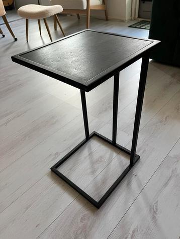 3x Bijzettafel metaal en hout