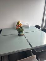 Glazen eettafel vierkant, Ophalen, Vierkant, Vijf personen of meer, 100 tot 150 cm