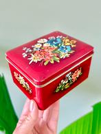 Vintage bloemen blik blikje opbergdoosje, Verzamelen, Blikken, Ophalen of Verzenden, Gebruikt, Overige