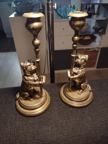 Set koperen kandelaren, antiek! beschikbaar voor biedingen