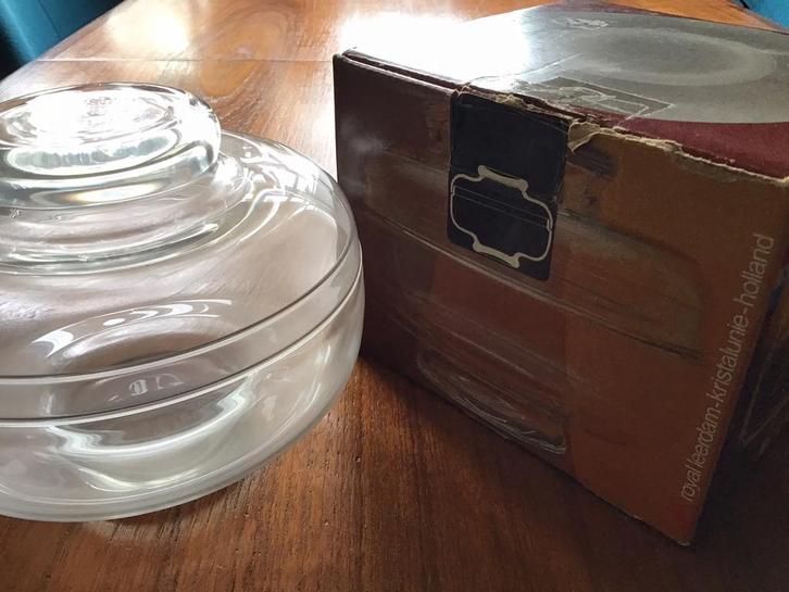 Vintage Bonboniere Leerdam in originele verpakking, Antiek en Kunst, Antiek | Glas en Kristal, Ophalen of Verzenden