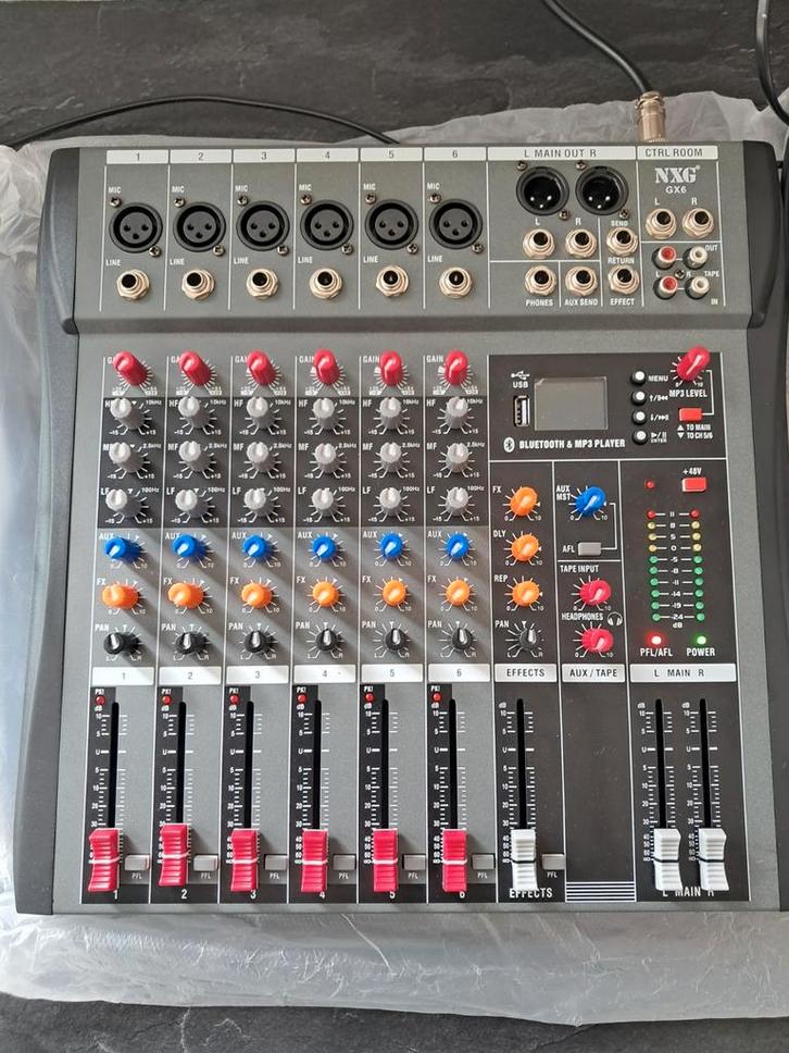 6 kanaals mengpaneel met effect en bluetooth 3.0, Muziek en Instrumenten, Mengpanelen, Nieuw, Ophalen of Verzenden
