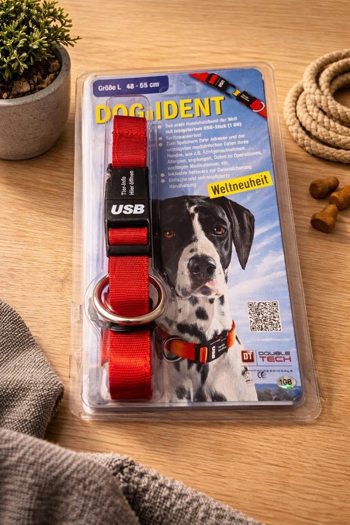 DOG IDENT honden Halsband met USB (1GB) Nieuw in verpakking, Ophalen of Verzenden, Nieuw