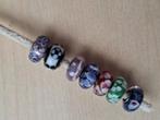 glasbedels met zilveren kern set 10 euro, Ophalen of Verzenden, Gebruikt, Zilver, Trollbeads