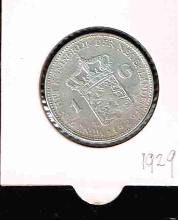 1 gulden Wilhelmina Nederland 1929 / a.62 beschikbaar voor biedingen