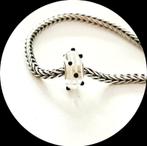 Trollbeads murano Zwarte Stip TR61305 / retired, Glas of Kristal, Ophalen of Verzenden, Zo goed als nieuw, Trollbeads