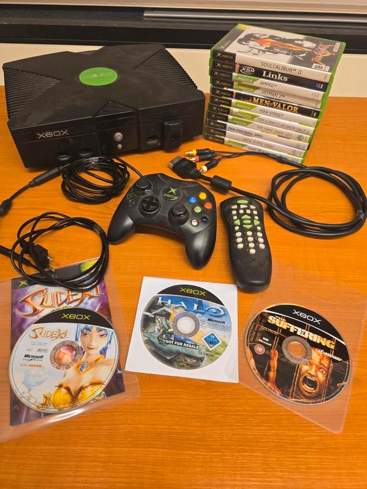 Xbox Original met controller, afstandsbediening en 14 games!, Spelcomputers en Games, Spelcomputers | Xbox Original, Ophalen of Verzenden