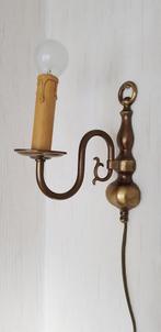 Antieke koperen wandlamp, Ophalen of Verzenden, Gebruikt, Overige materialen