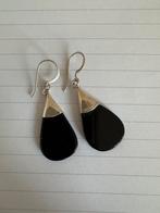 Handgemaakt zilveren oorbellen met onyx, Sieraden, Tassen en Uiterlijk, Oorbellen, Ophalen of Verzenden, Zo goed als nieuw, Zilver