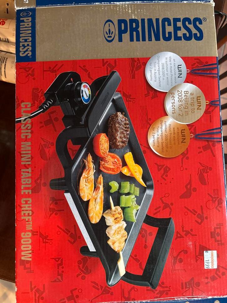 Princess Classic Mini Tafelgrill 900W - Nieuwstaat!, Witgoed en Apparatuur, Gourmetstellen, Zo goed als nieuw, Minder dan 4 personen