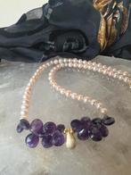 Parel zoetwater amethist facet beschermt intuïtie eyecatcher, Sieraden, Tassen en Uiterlijk, Kettingen, Paars, Nieuw, Ophalen of Verzenden