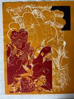 Rik van Iersel - Litho abstract figuur '91, Antiek en Kunst, Ophalen of Verzenden