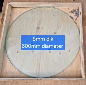 2st Tafelblad glas 8 mm dik glas diameter 60cm beschikbaar voor biedingen