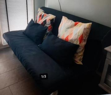 Slaapbank , kleur denim blue (blauw)…opklapbaar beschikbaar voor biedingen