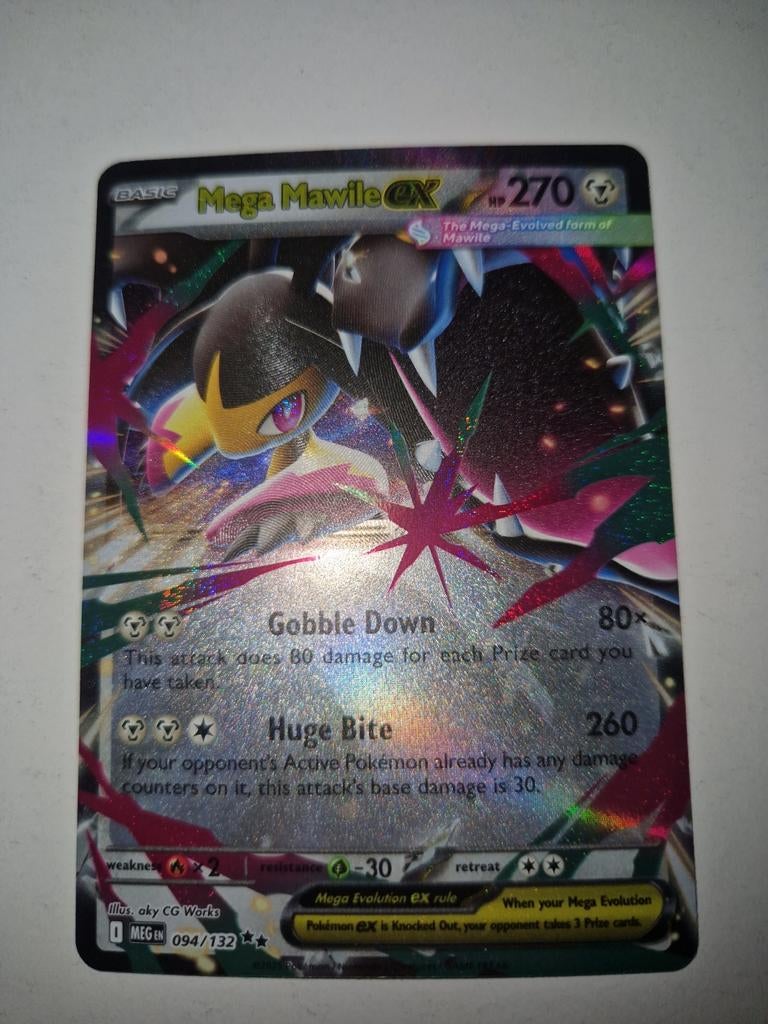 Mega Mawile EX 094/132 - Zeldzame Pokémonkaart!, Ophalen of Verzenden, Gebruikt, Losse kaart, Foil