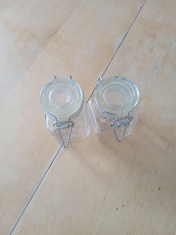 Glazen potjes, Tuin en Terras, Bloempotten, Gebruikt, Overige materialen, Minder dan 40 cm, Minder dan 25 cm, Rond, Ophalen of Verzenden