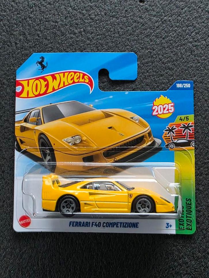 Hotwheels Ferrari F40 Geel - Nieuw in Verpakking!, Hobby en Vrije tijd, Modelauto's | Overige schalen, Ophalen of Verzenden