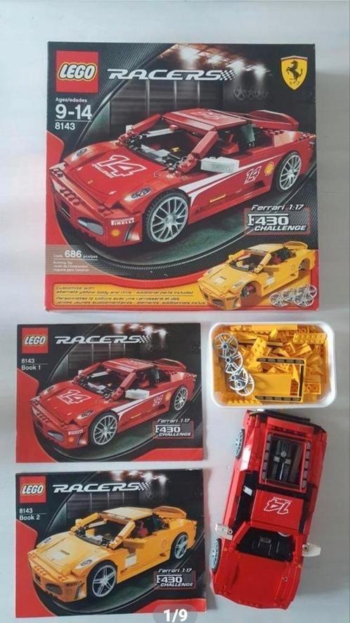 lego Ferrari 8143 met doos en de 2 boekjes., Kinderen en Baby's, Speelgoed | Duplo en Lego, Gebruikt, Lego, Ophalen of Verzenden