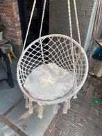 Macramé Hangstoel met Kussen, Huis en Inrichting, Ophalen, Wit