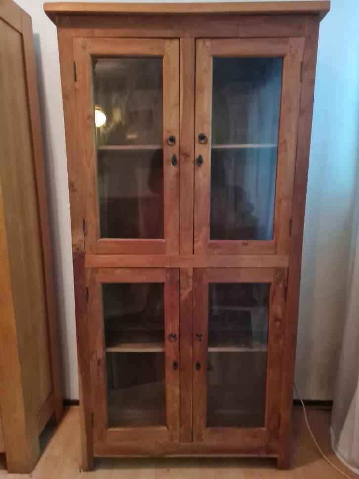 Vitrinekast, Huis en Inrichting, Kasten | Vitrinekasten, Zo goed als nieuw, 150 tot 200 cm, 50 tot 100 cm, 25 tot 50 cm, Met deur(en)