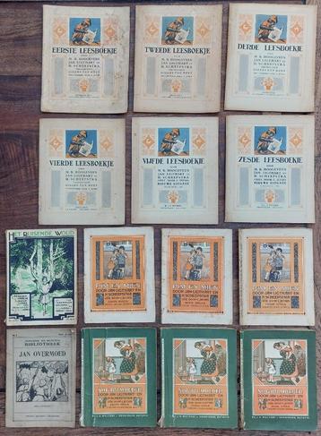14 oude leesboekjes jaren 50 o.a. Pim en Mien + Ot en Sien beschikbaar voor biedingen