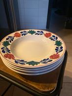 4 Diepe Borden Boerenbont, Ophalen, Gebruikt, Bord(en), Aardewerk