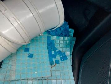 Blauwe mozaïek tegeltjes 2x2cm beschikbaar voor biedingen