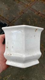 Plantenpot wit 14cm breed, Ophalen, Tuin, Steen, Gebruikt